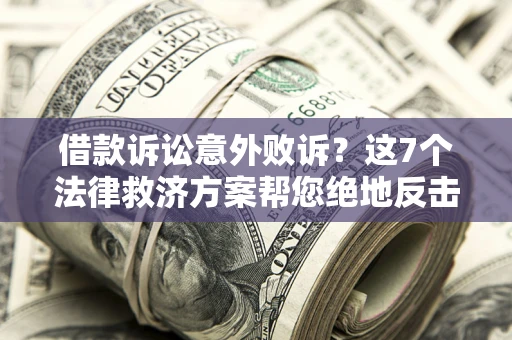 武汉借款诉讼意外败诉？这7个法律救济方案帮您绝地反击！