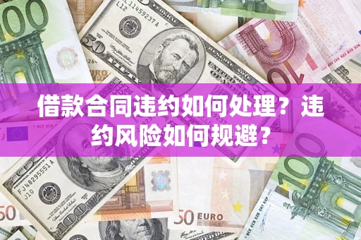 武汉借款合同违约如何处理？违约风险如何规避？
