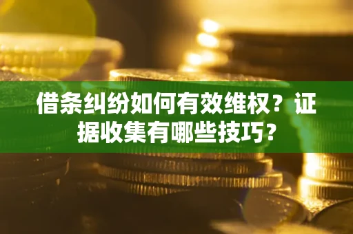 武汉借条纠纷如何有效维权？证据收集有哪些技巧？