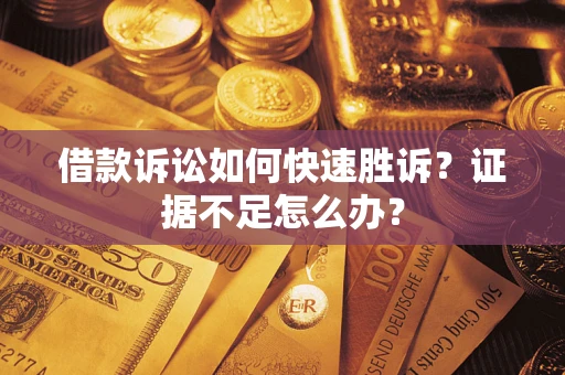 武汉借款诉讼如何快速胜诉？证据不足怎么办？